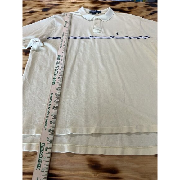 Polo Ralph Lauren Yellow Striped Short Sleeve Polo Shirt Size XXL Classic Preppy - Picture 5 of 10